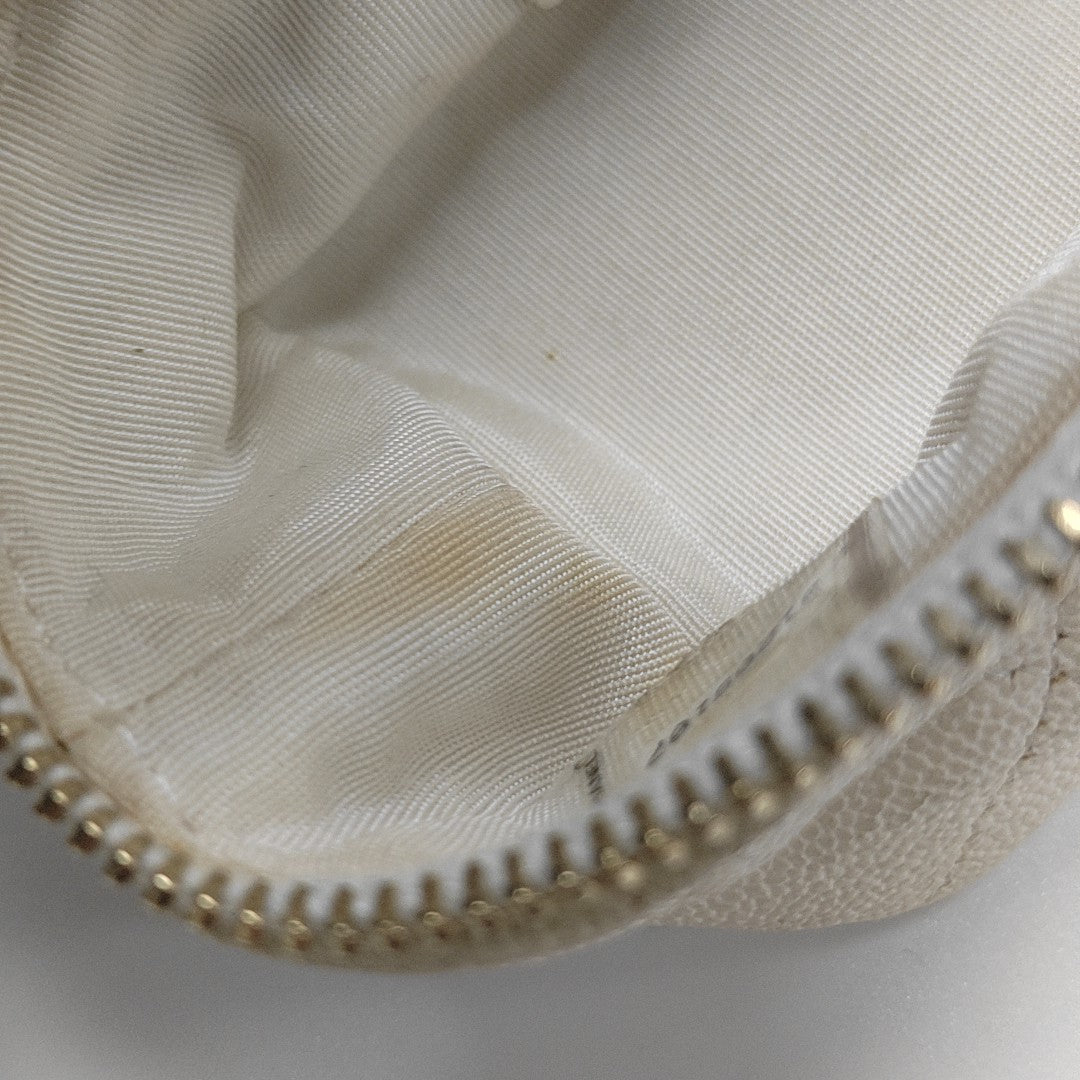 Quilted Grained Calfskin Shoulder Bag Mini White