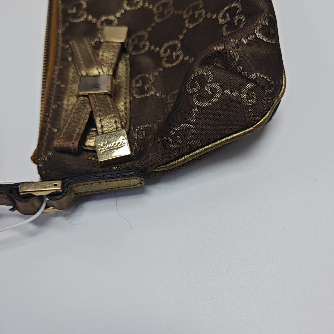 Monogram Canvas Clutch Brown