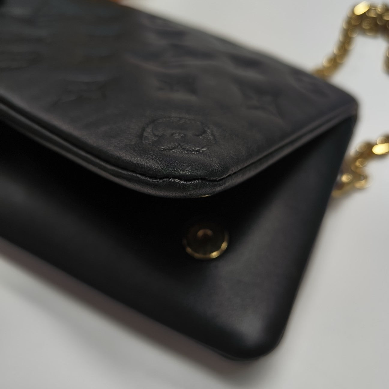 COUSSIN Monogram Lambskin Black