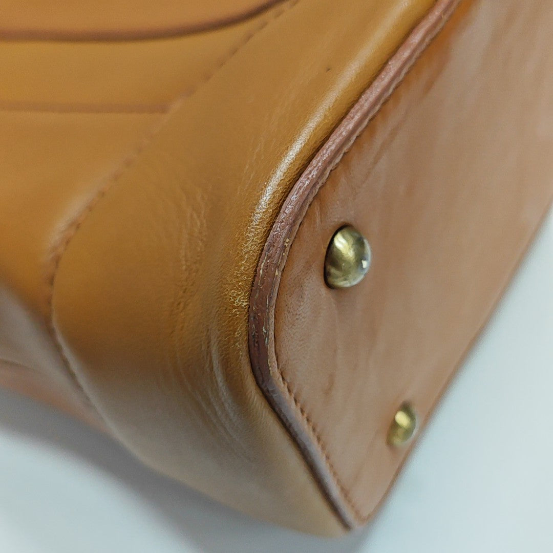 Calfskin Top Handle Bag Brown