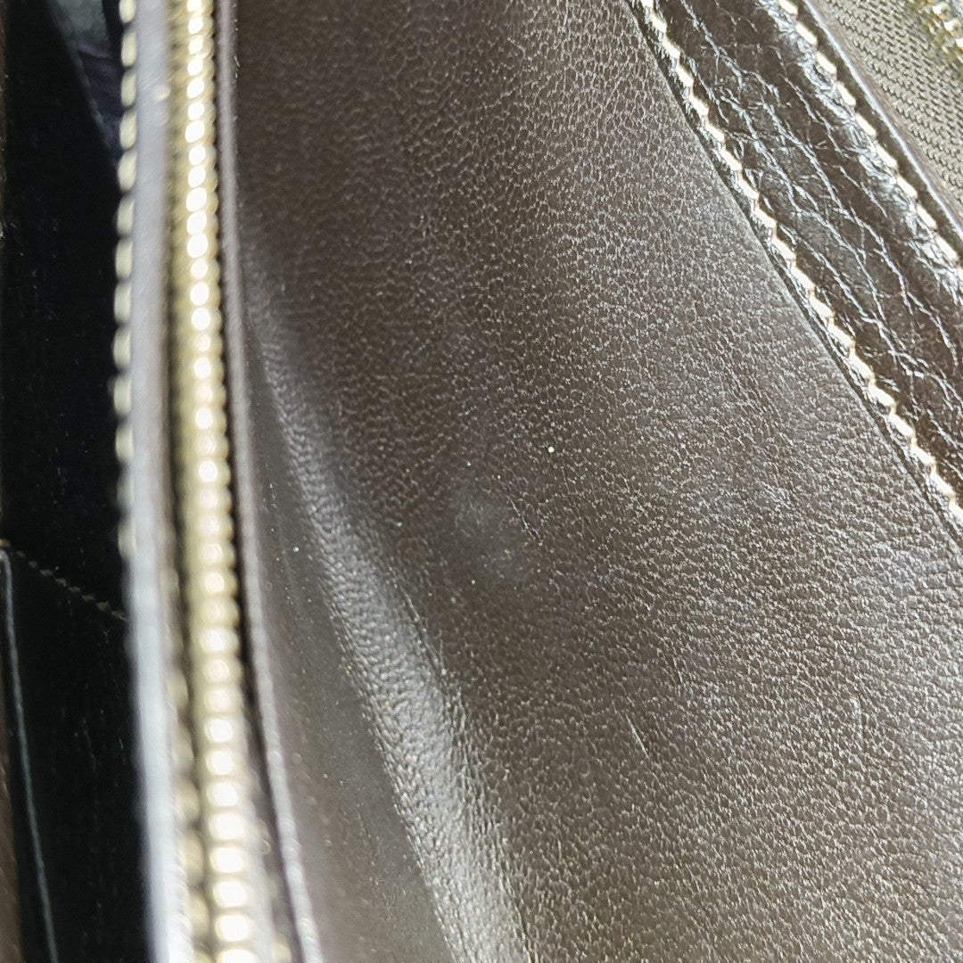 Monogram Calfskin Top Handle Bag Brown