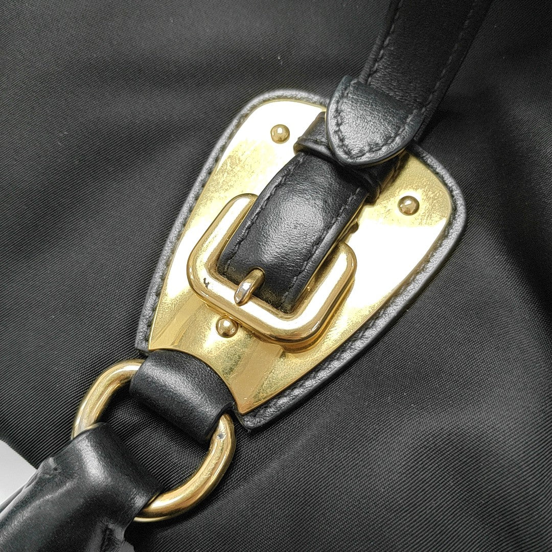 Nylon Shoulder Bag Black