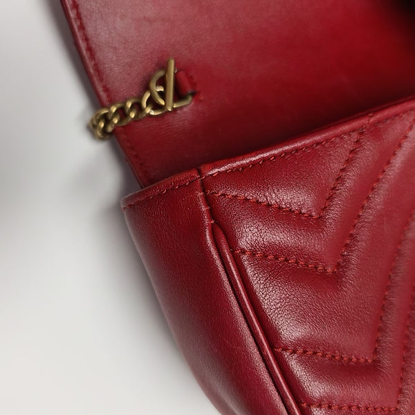 GG Marmont Mini Quilted Calfskin Red
