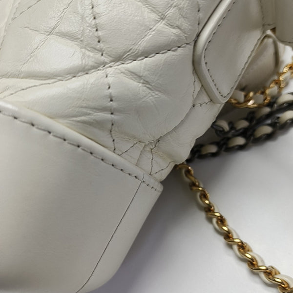 GABRIELLE Small Quilted Calfskin White