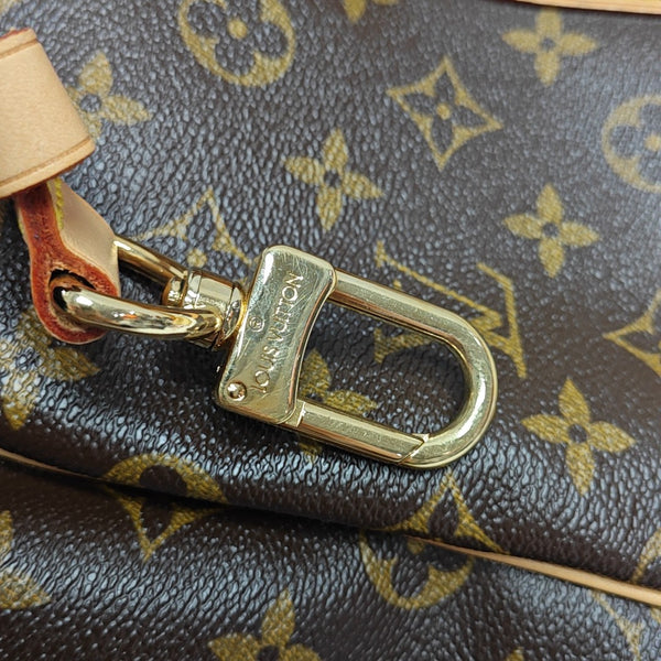 KEEPALL 55 Monogram Coated Canvas Brown