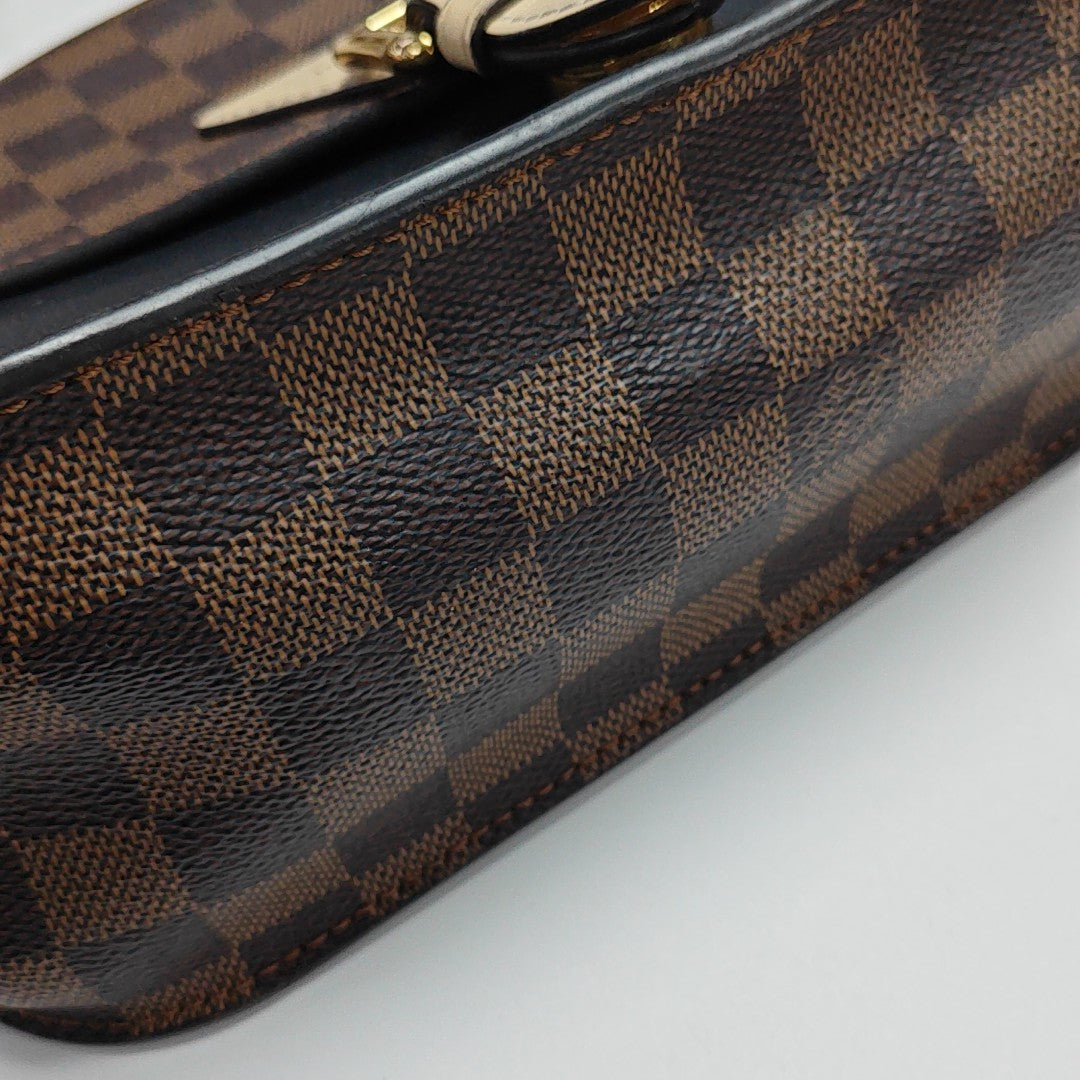 BEAUMARCHAIS Damier Ebene Coated Canvas Brown