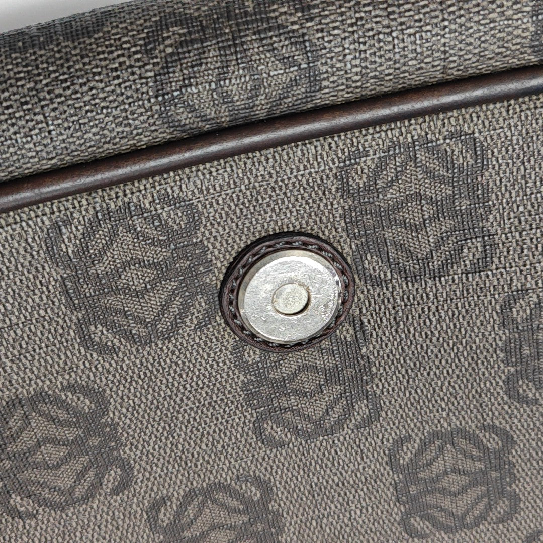 Coated Canvas Shoulder Bag Brown