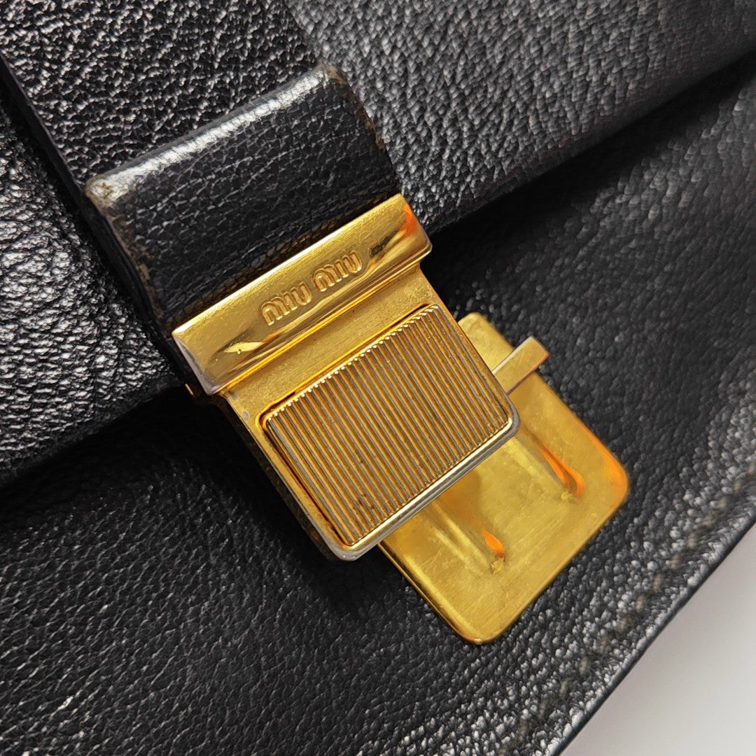 Miu Lady Calfskin Black