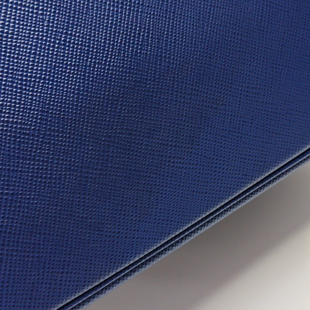 Double Medium Saffiano Calfskin Blue