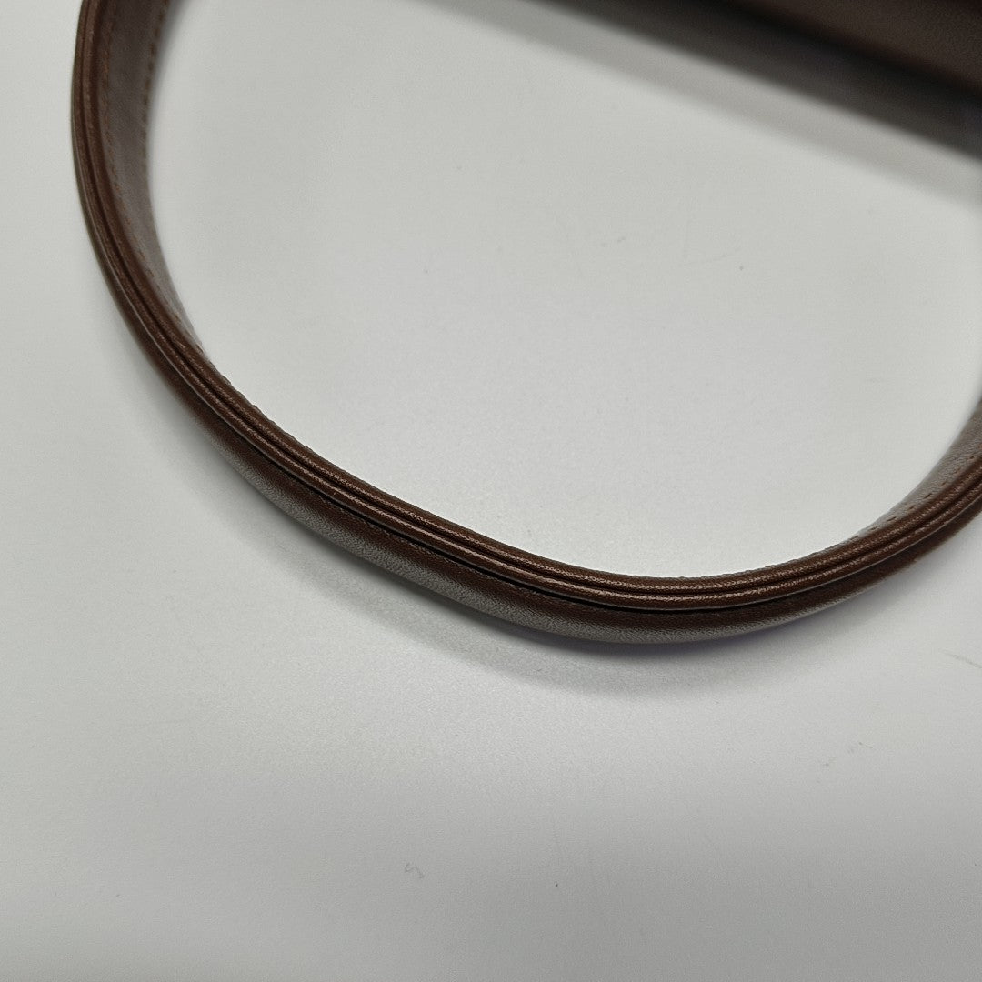 Calfskin Top Handle Bag Brown