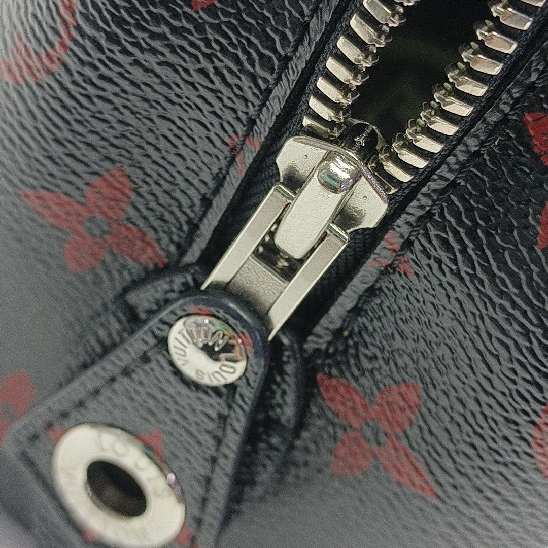 Monogram Coated Canvas Shoulder Bag Black