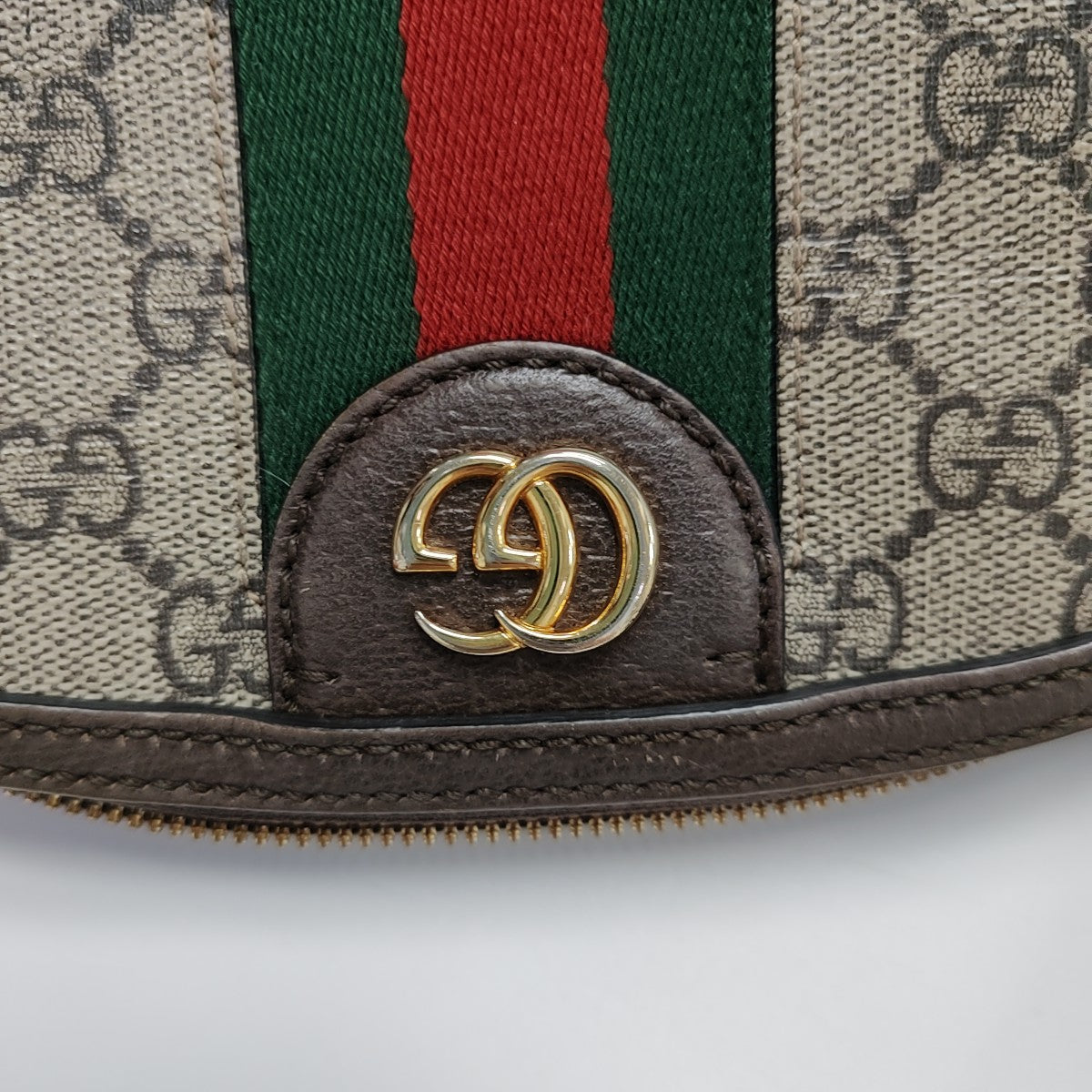 Ophidia Small Monogram Coated Canvas Beige