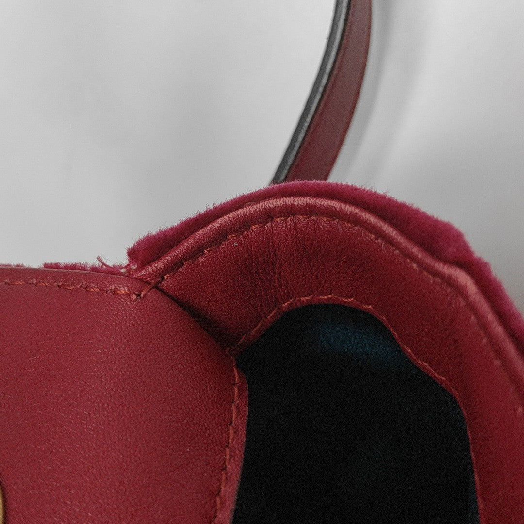 GG Marmont Medium Quilted Velvet Red