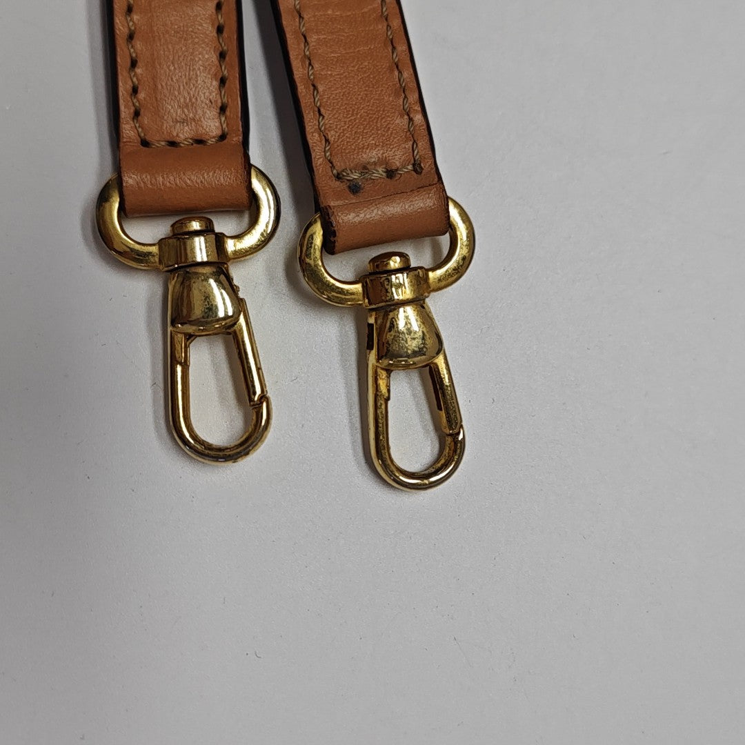 Coated Canvas Shoulder Bag Brown