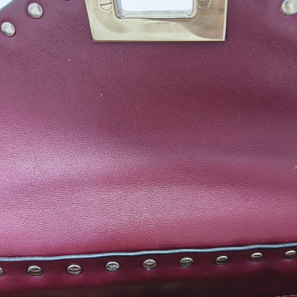 Rockstud Calfskin Red