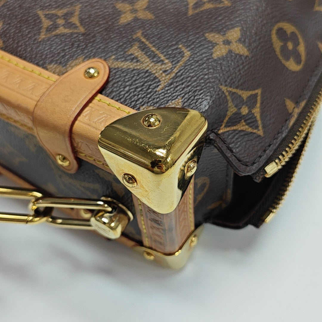 SIDE TRUNK MM Monogram Coated Canvas Brown
