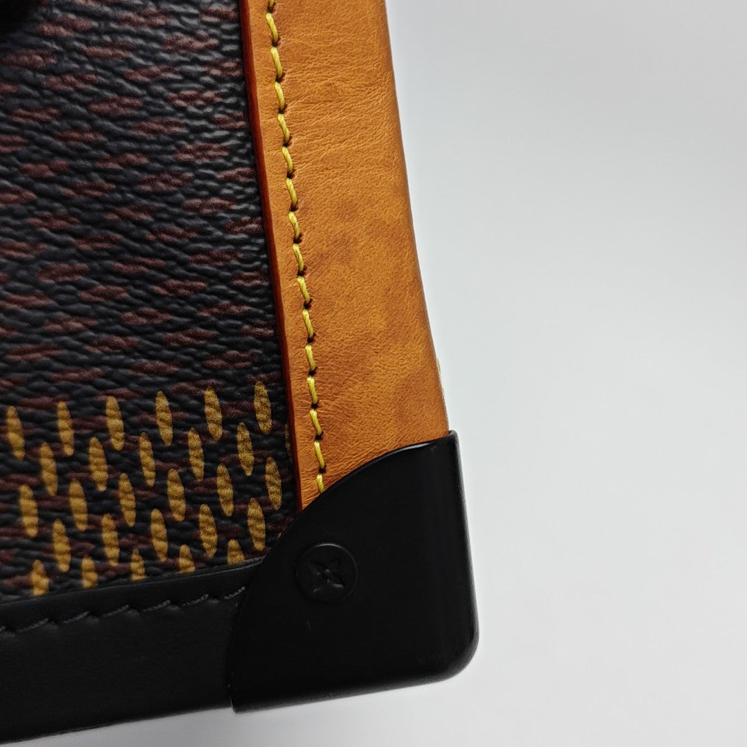 SOFT TRUNK Damier Ebene Coated Canvas Brown