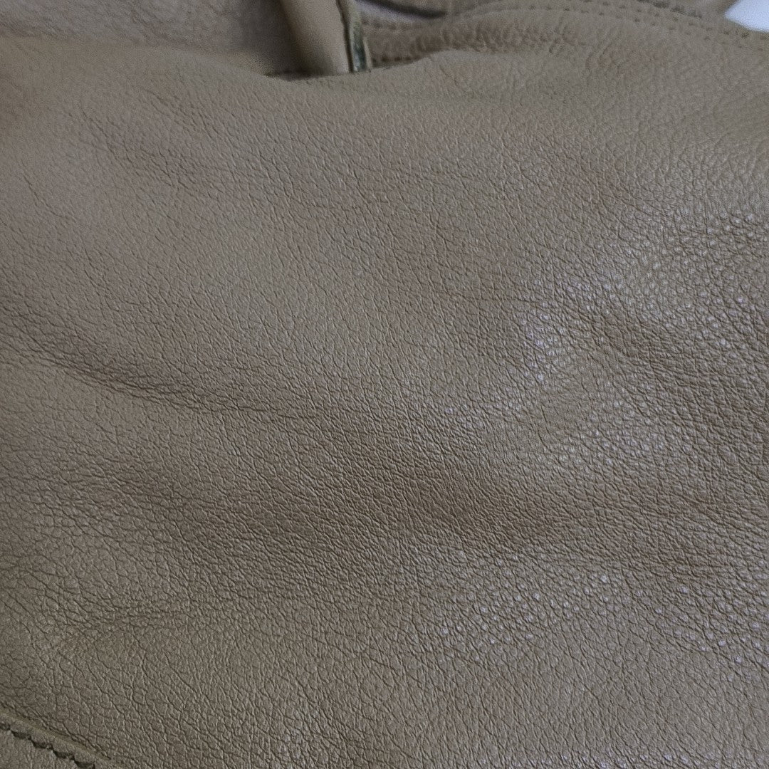 Leather Shoulder Bag Beige