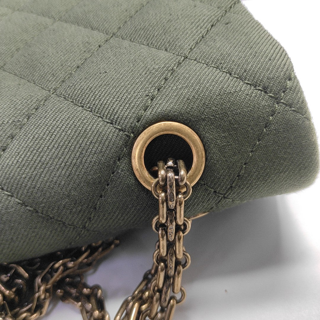2.55 227 Quilted Canvas Green