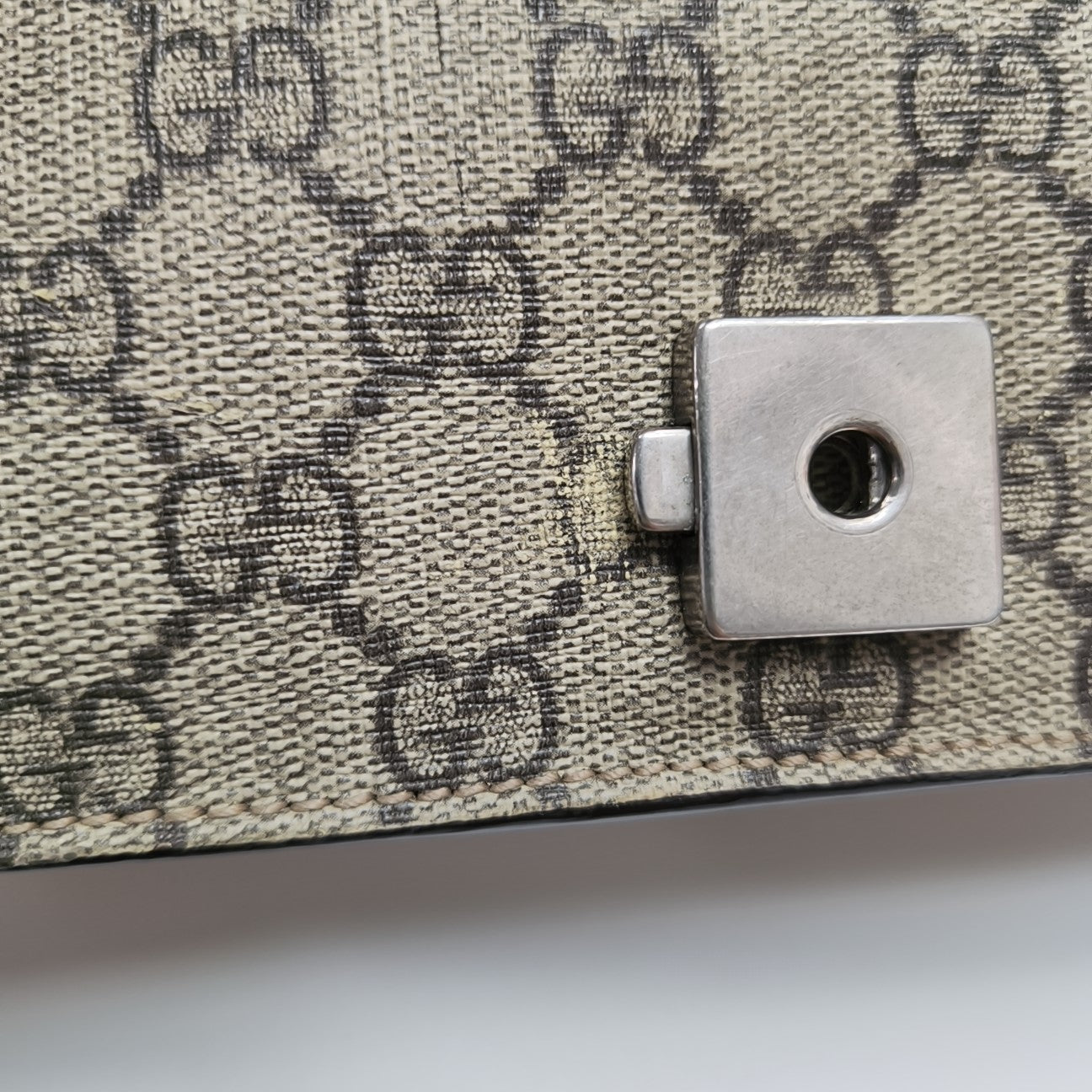 Dionysus Mini Monogram Coated Canvas Beige