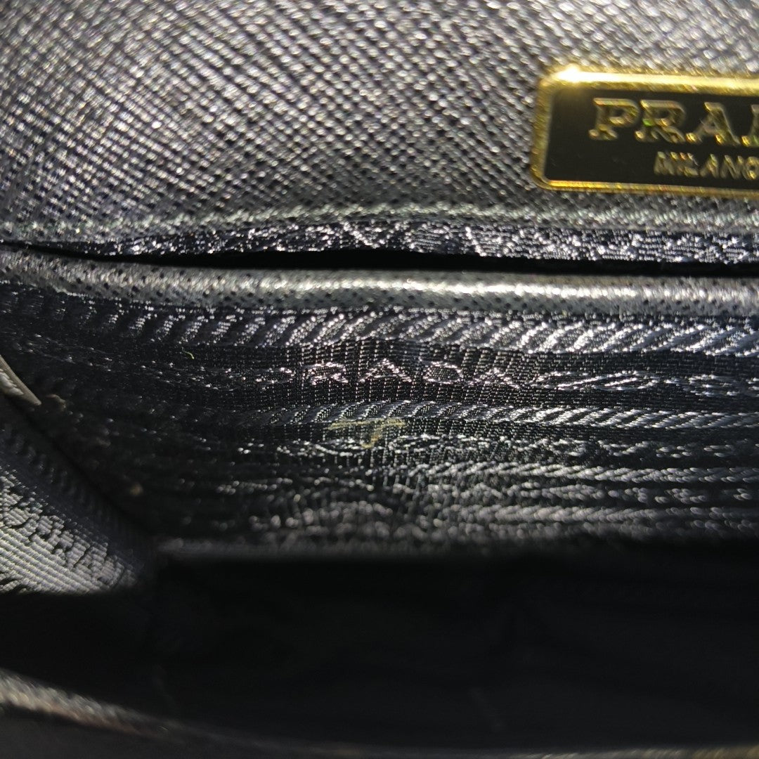Saffiano Calfskin Shoulder Bag Black