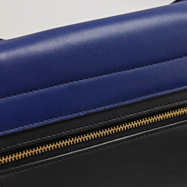 TRAPEZE Medium Calfskin Blue