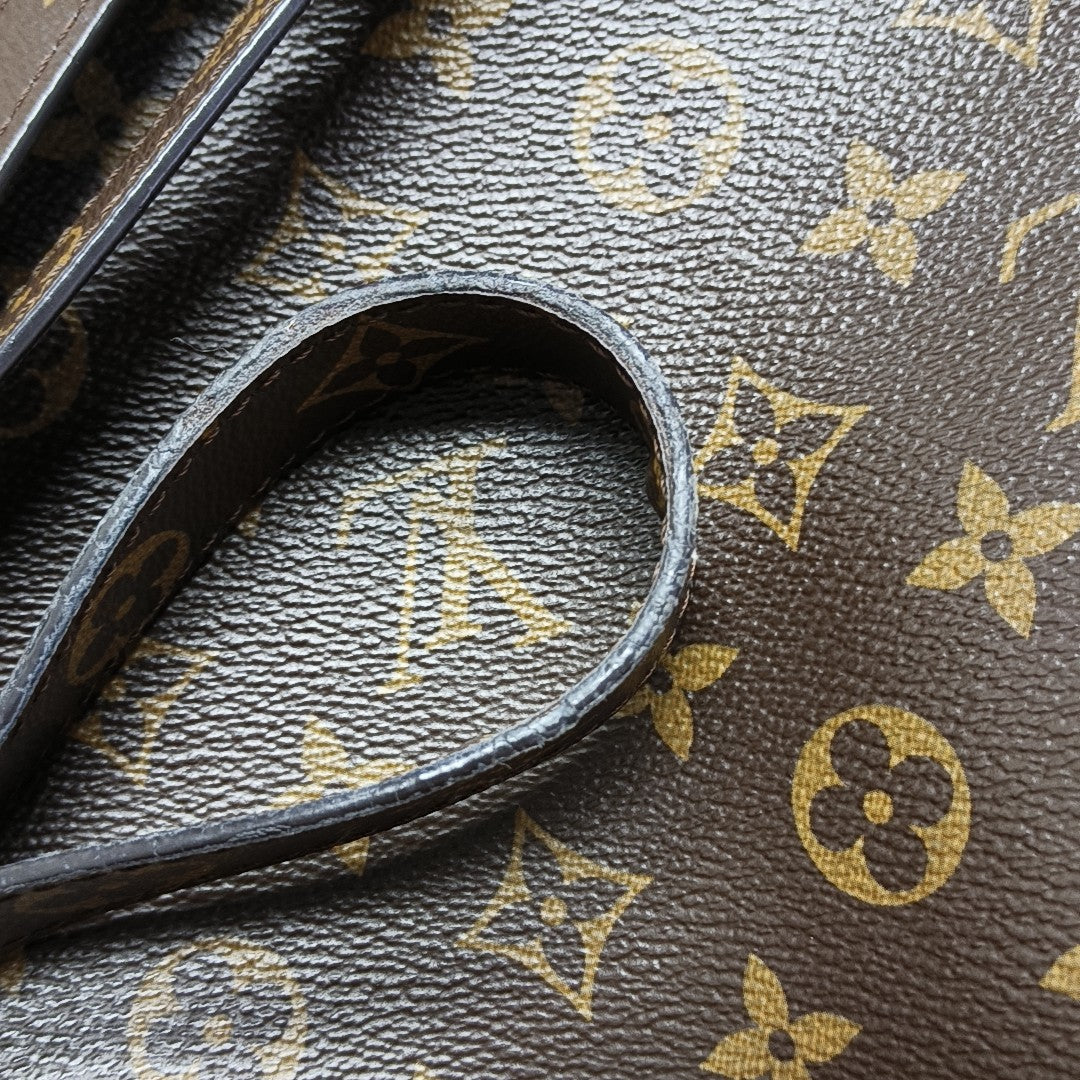 MONTAIGNE MM Monogram Coated Canvas Brown