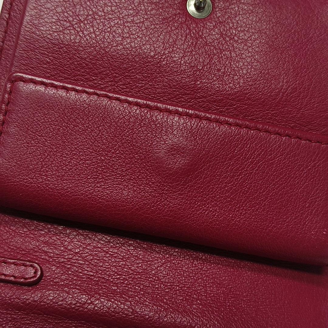Cannage Calfskin Wallet Red