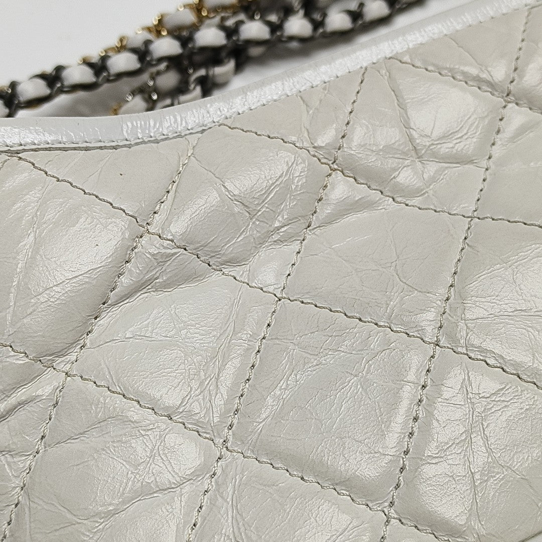 GABRIELLE Small Quilted Calfskin White