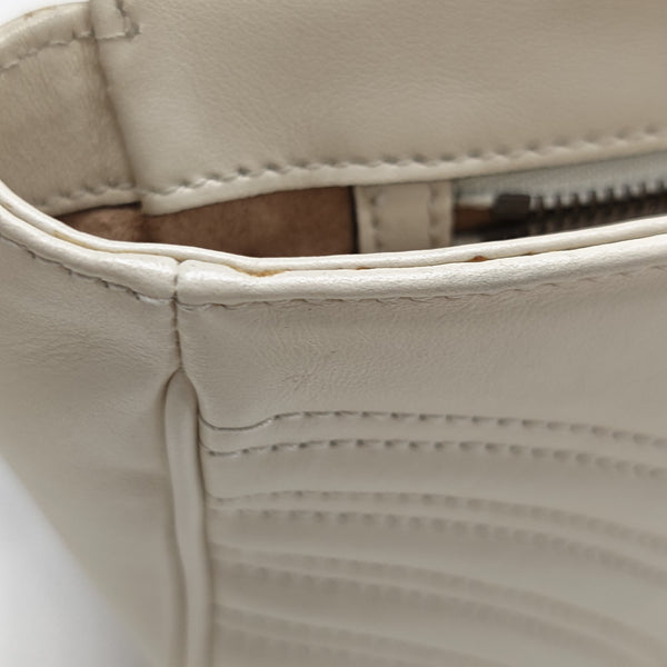 GG Marmont Medium Quilted Calfskin White