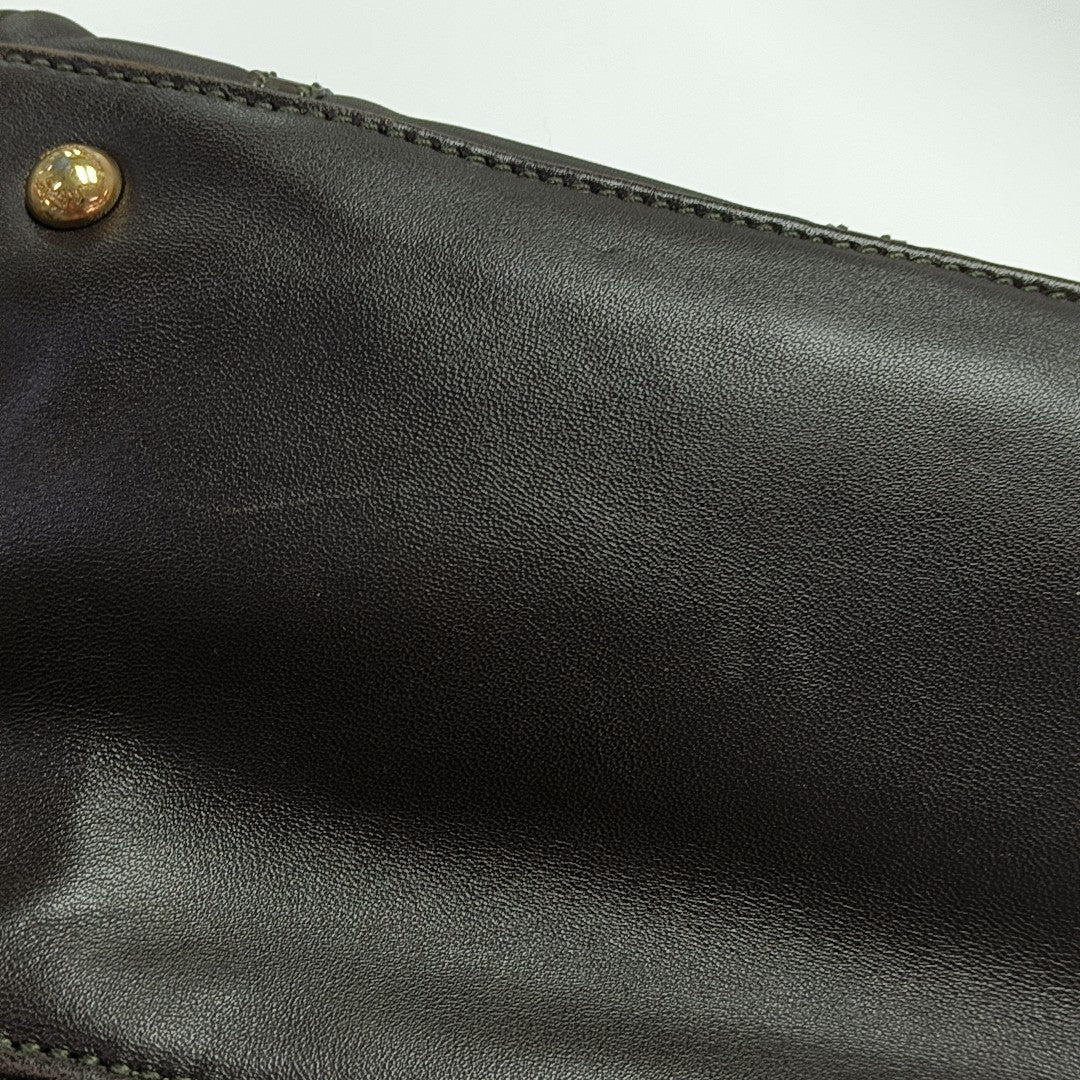 Quilted Calfskin Top Handle Bag Brown