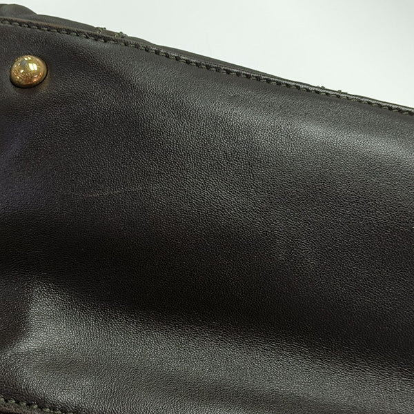 Quilted Calfskin Top Handle Bag Brown