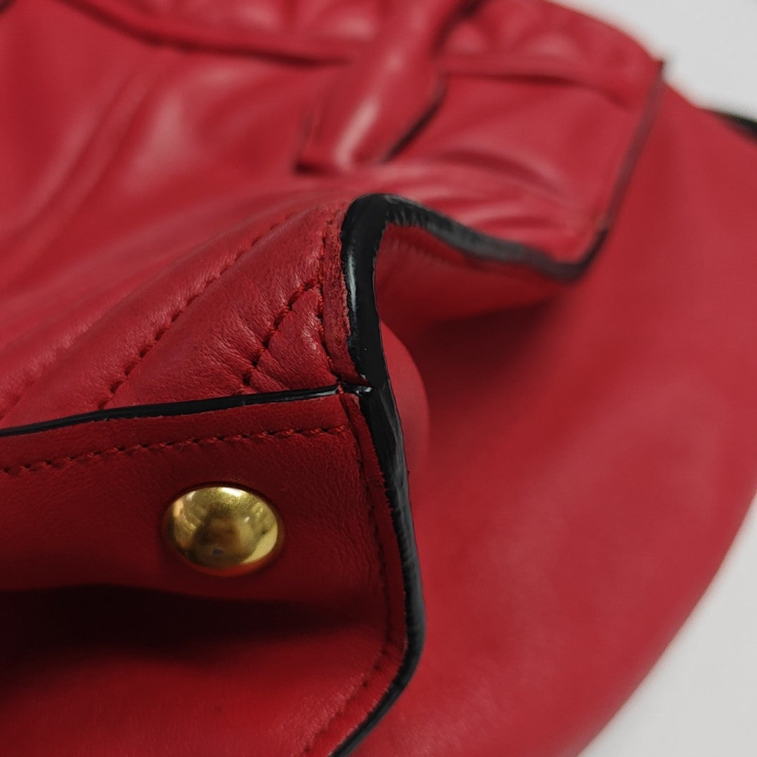 Quilted Lambskin Tote Bag Red