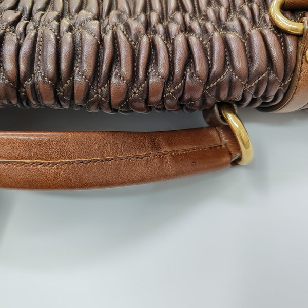 Crystal Quilted Lambskin Brown