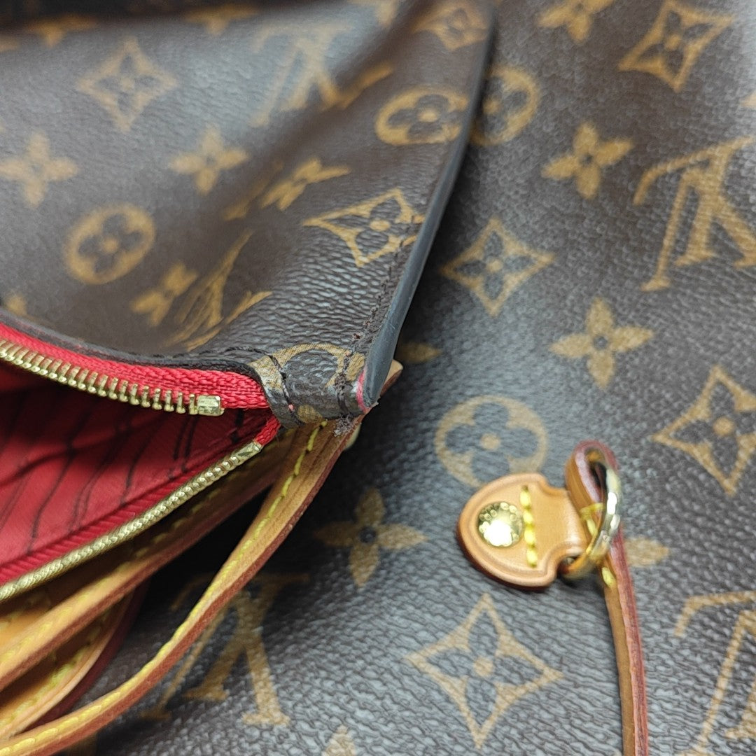 NEVERFULL MM Monogram Coated Canvas Brown
