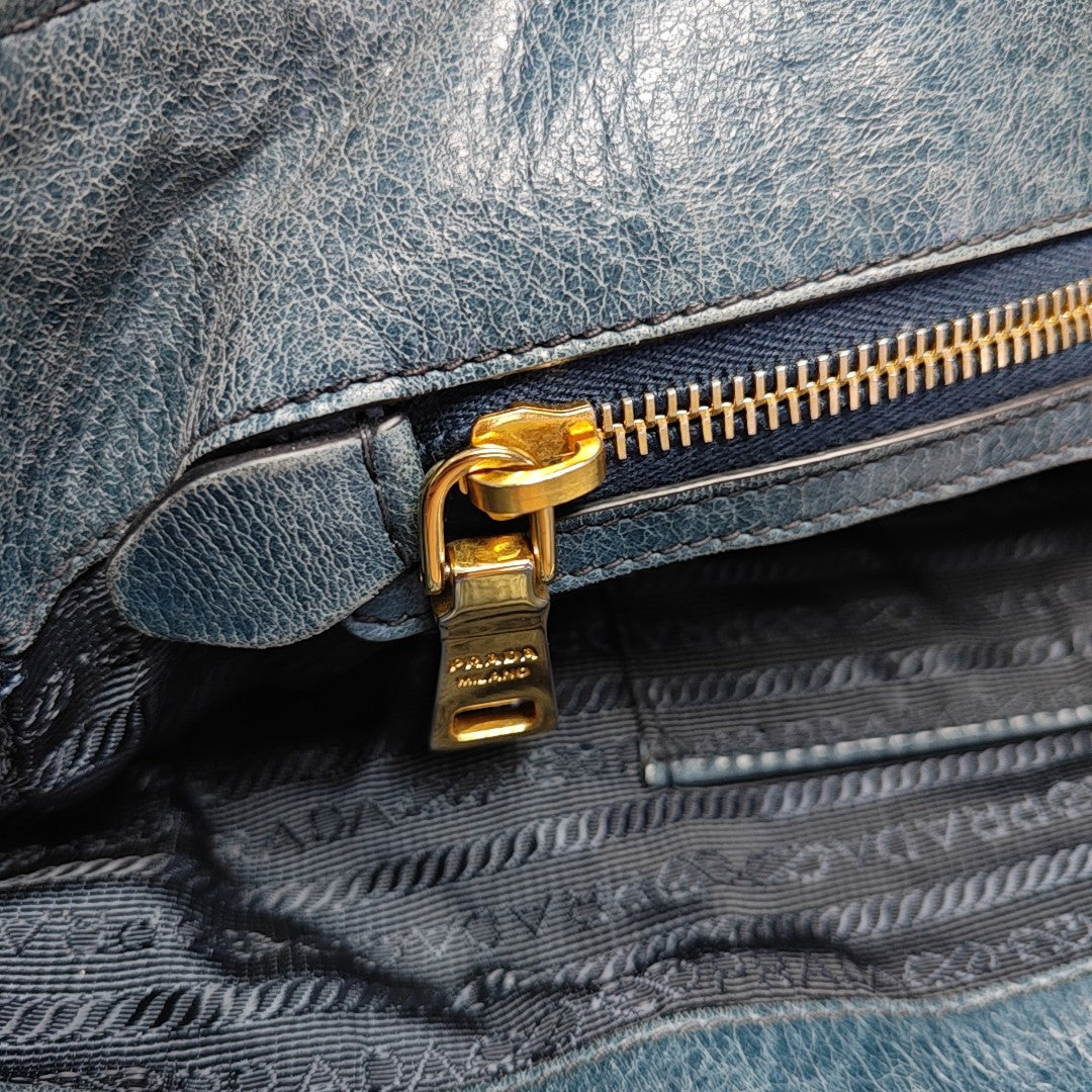 Calfskin Shoulder Bag Blue