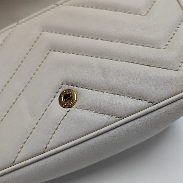 GG Marmont Mini Quilted Calfskin White