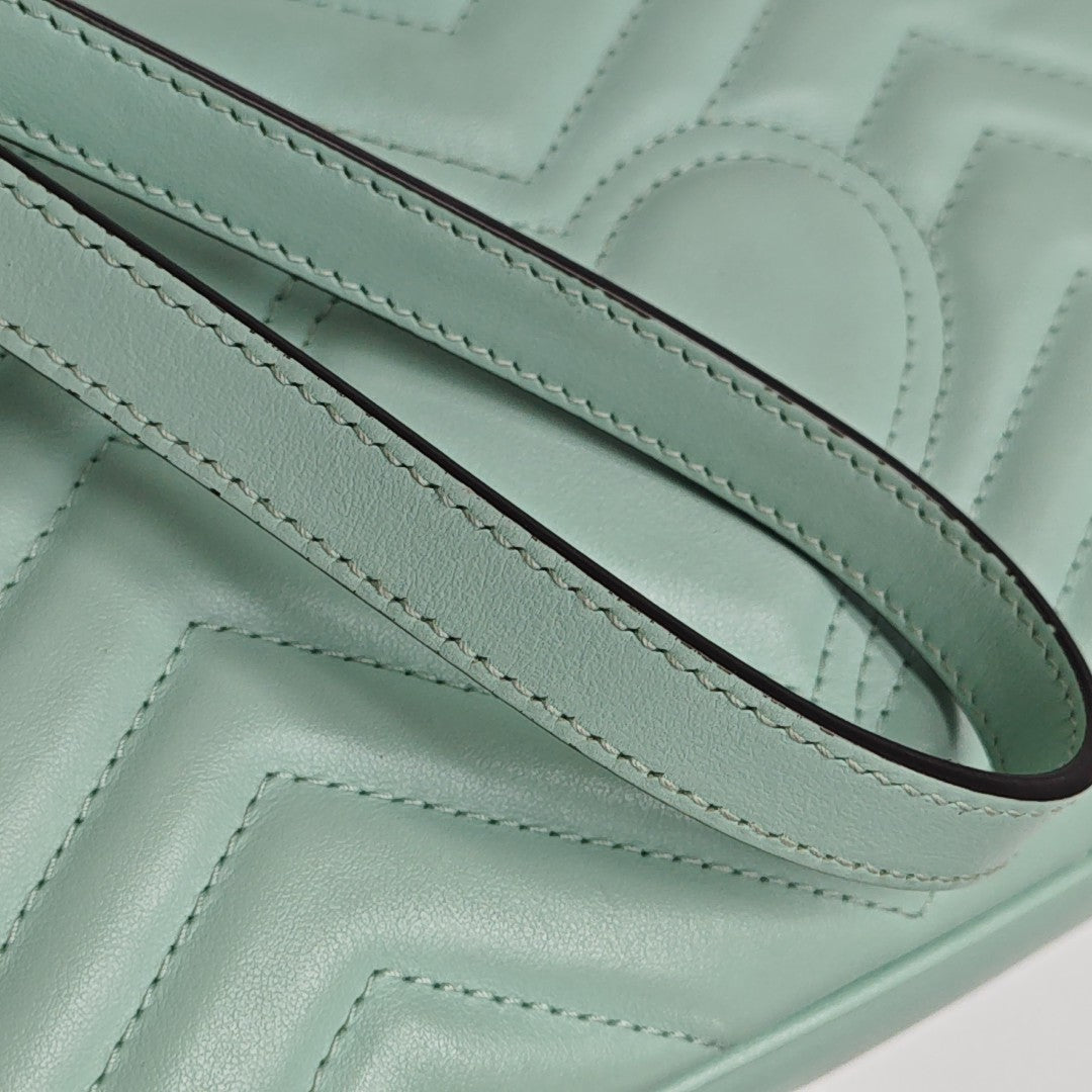 GG Marmont Medium Quilted Calfskin Green