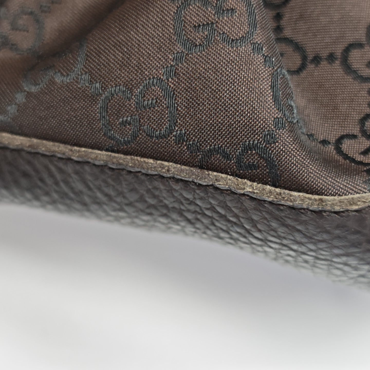 Monogram Nylon Shoulder Bag Brown