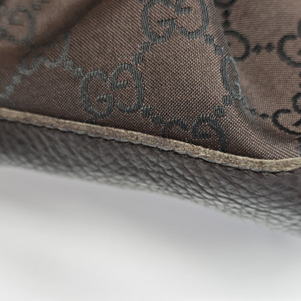 Monogram Nylon Shoulder Bag Brown