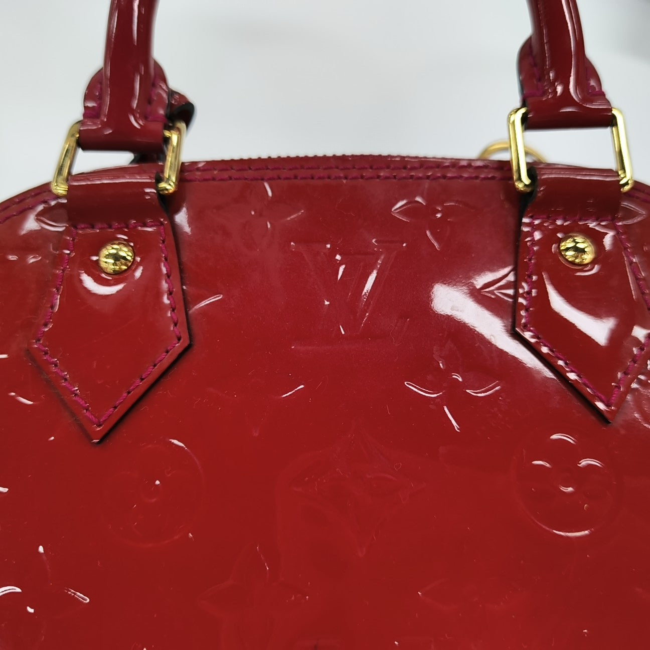 ALMA BB Monogram Patent Leather Red