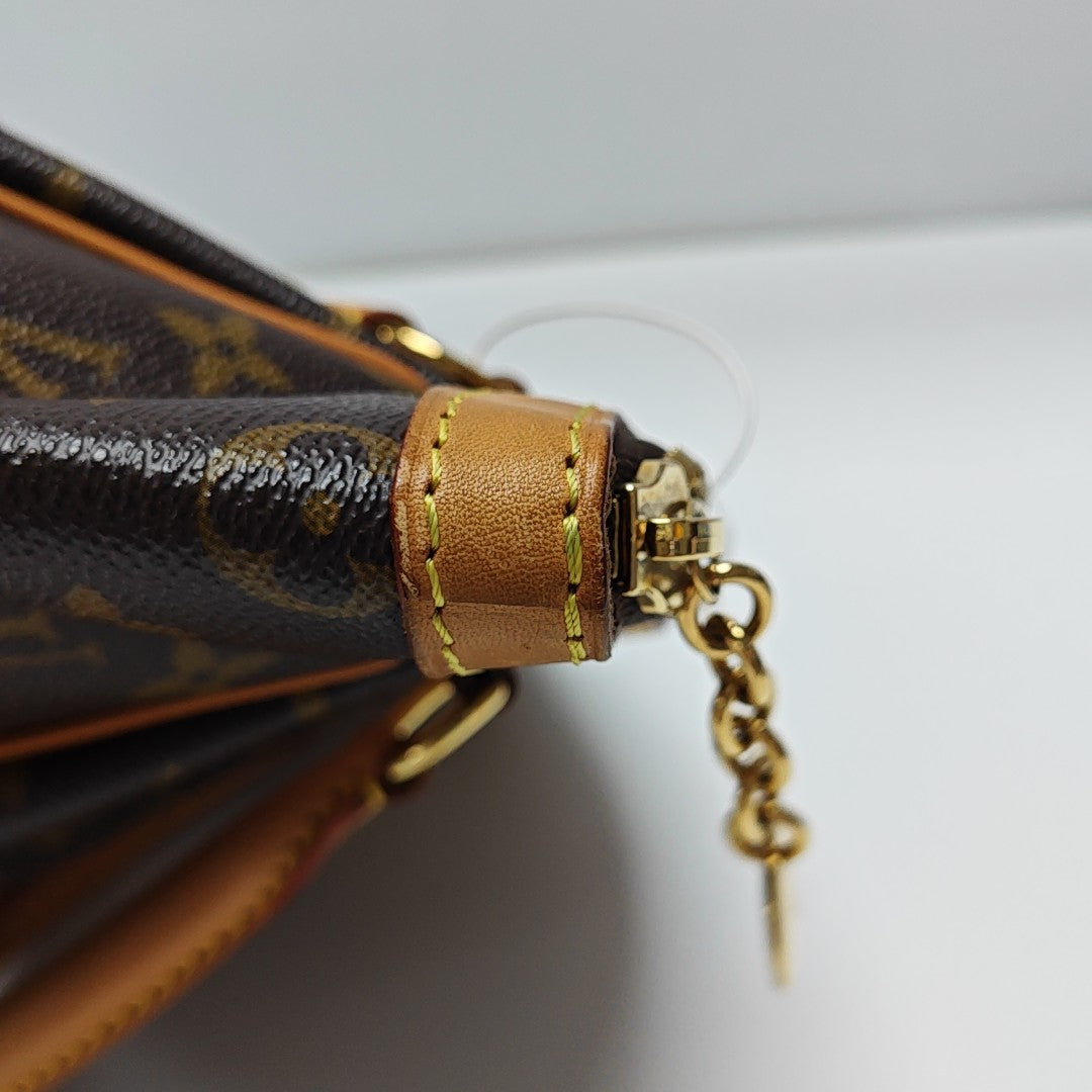 Monogram Coated Canvas Top Handle Bag Brown