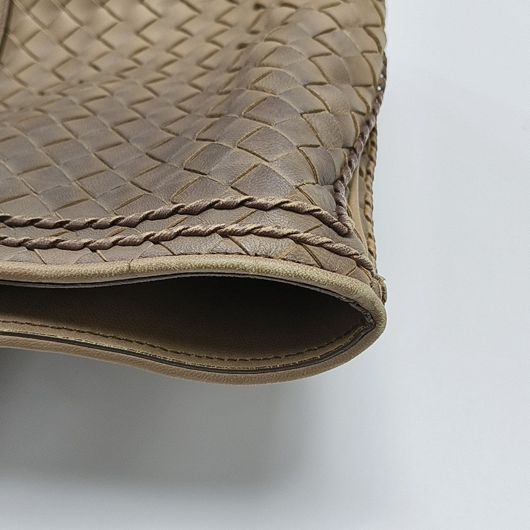 Lambskin Top Handle Bag Brown