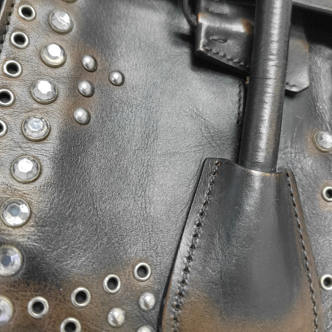 Calfskin Top Handle Bag Brown
