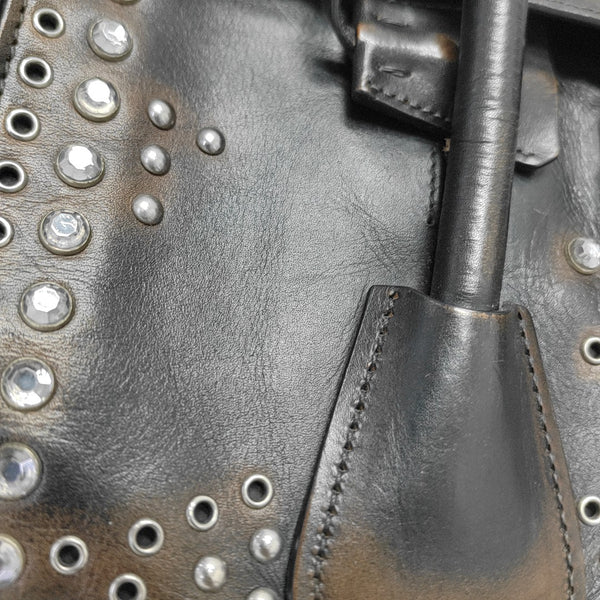 Calfskin Top Handle Bag Brown