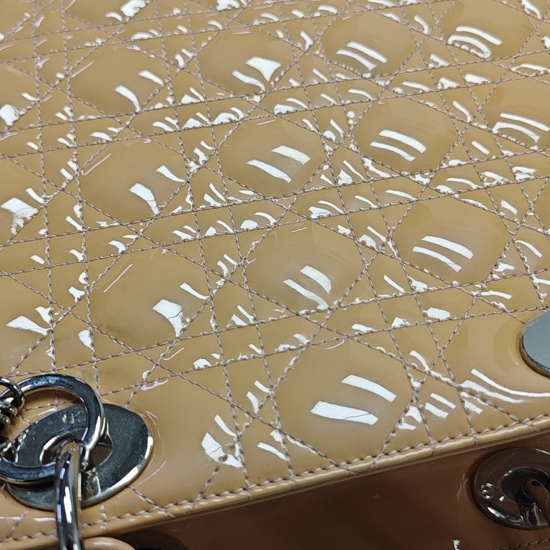 Lady Dior Large Cannage Patent Leather Pink