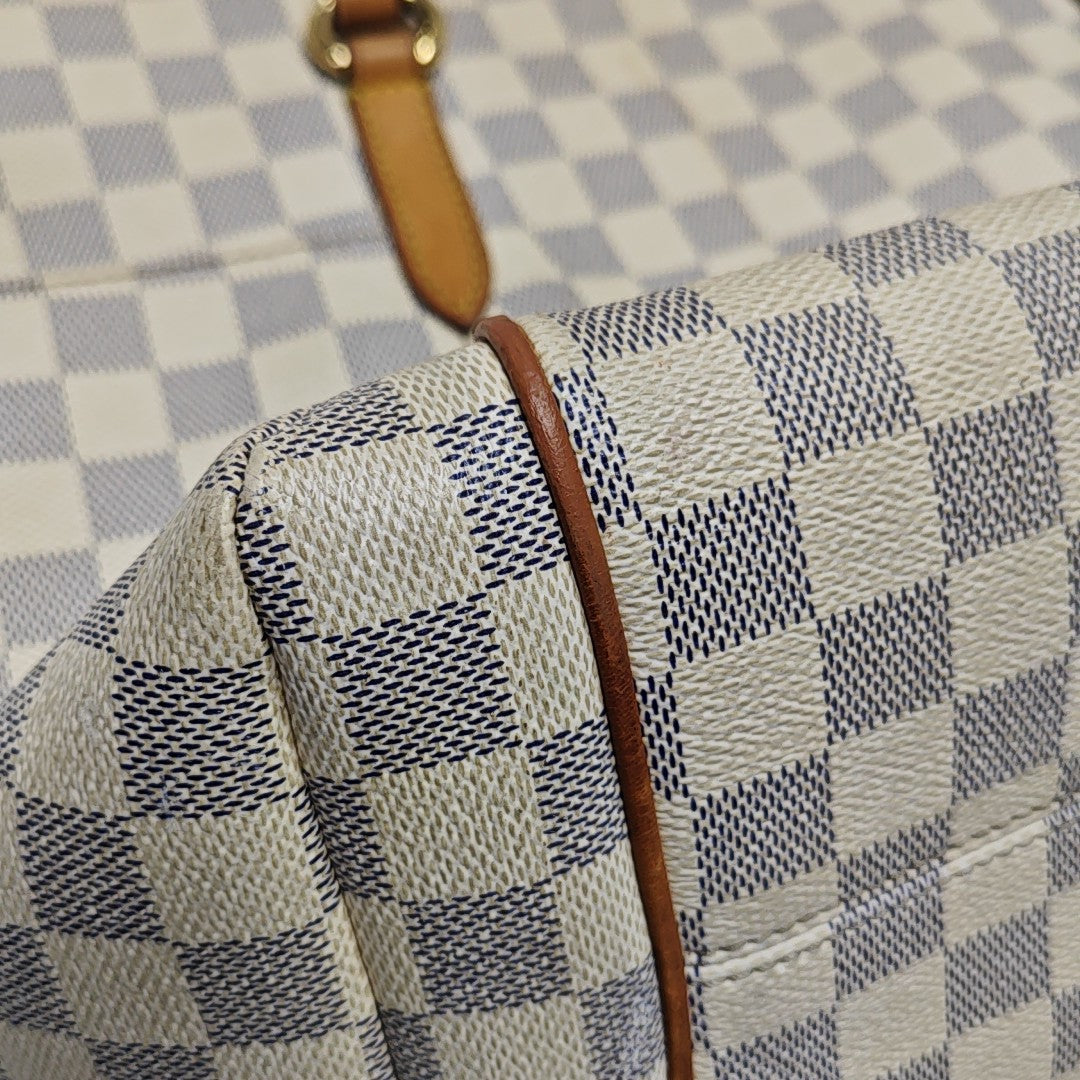 TOTALLY MM Damier Azur Coated Canvas White