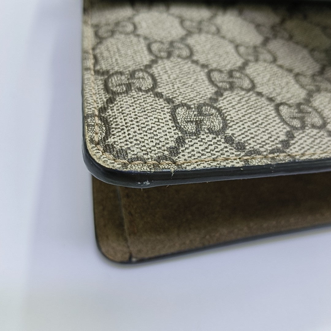 Dionysus Mini Monogram Coated Canvas Beige