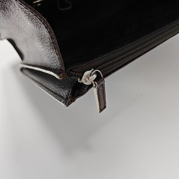 Calfskin Top Handle Bag Brown