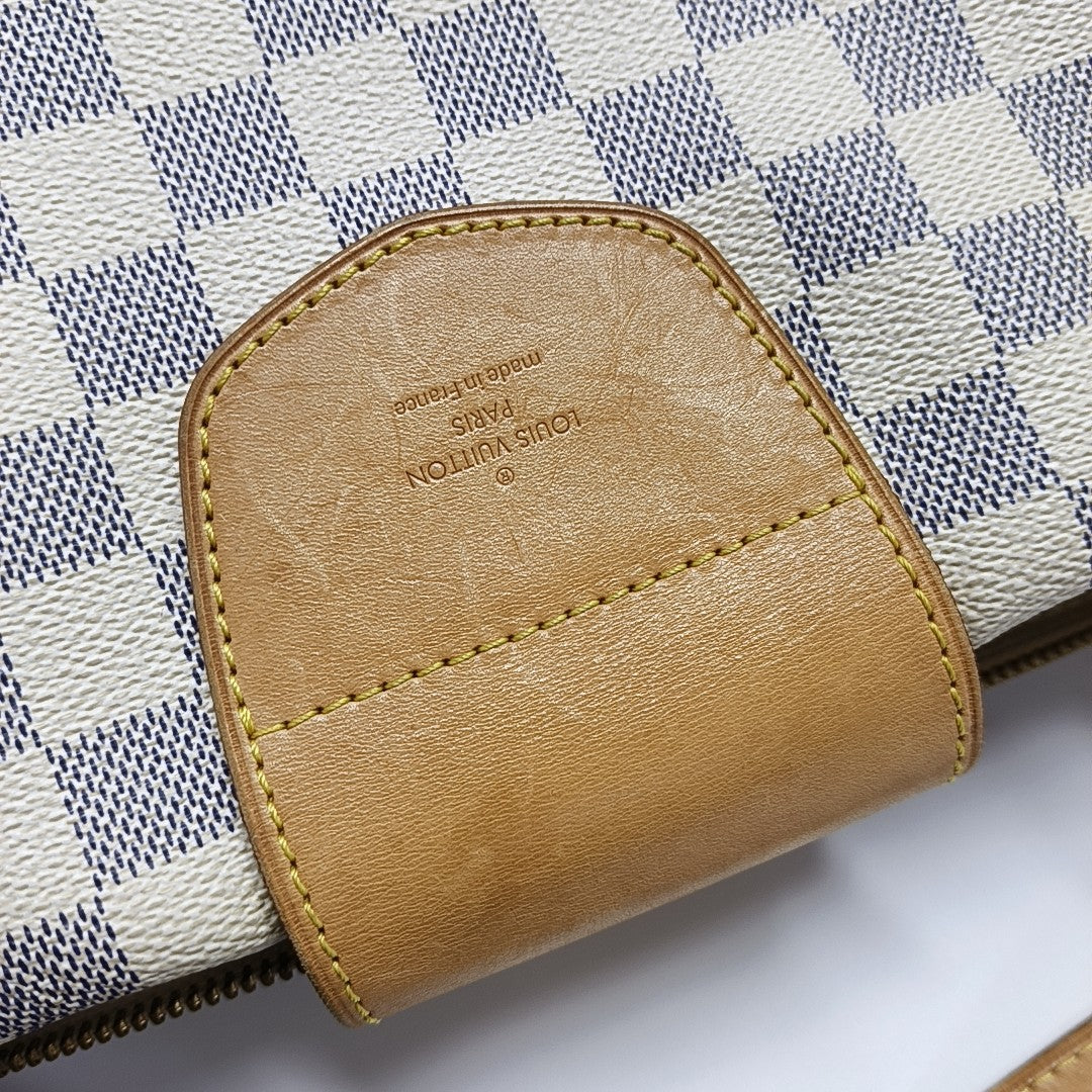 STRESA Damier Azur Coated Canvas White